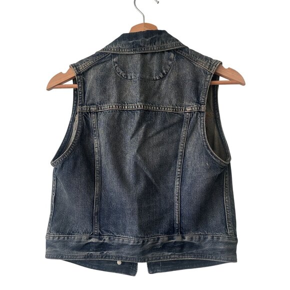 Express Denim Jean Vest Sleeveless Button-Down Blue Wash Size S - Picture 3 of 6